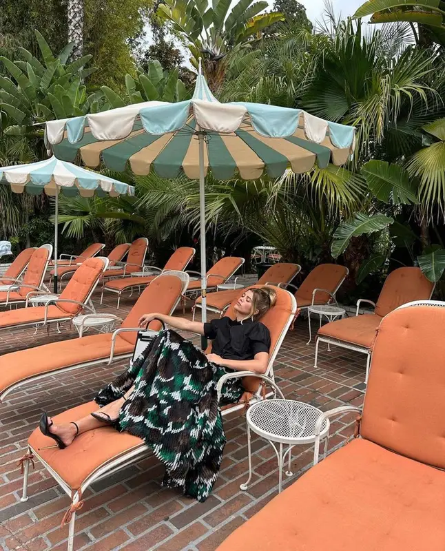 Sofia Richie outfit in Hermes, Lanvin, and Tom Ford, 2023