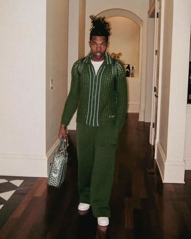 Lil Baby outfit in Marni, Nike, and Goyard, 2023