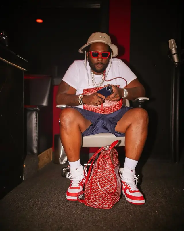 Peezy outfit in Polo Ralph Lauren, Goyard, and Gucci, 2023