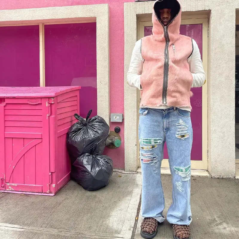 Snot outfit in Rick Owens, Kapital, and Marni, 2023