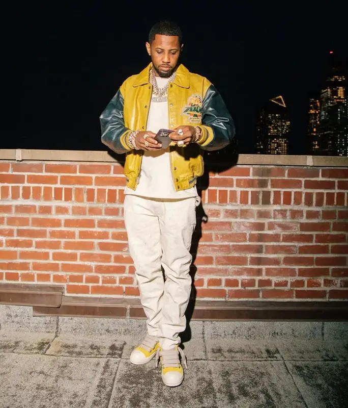 Fabolous outfit in Givenchy, Rick Owens, and Rhude, 2023