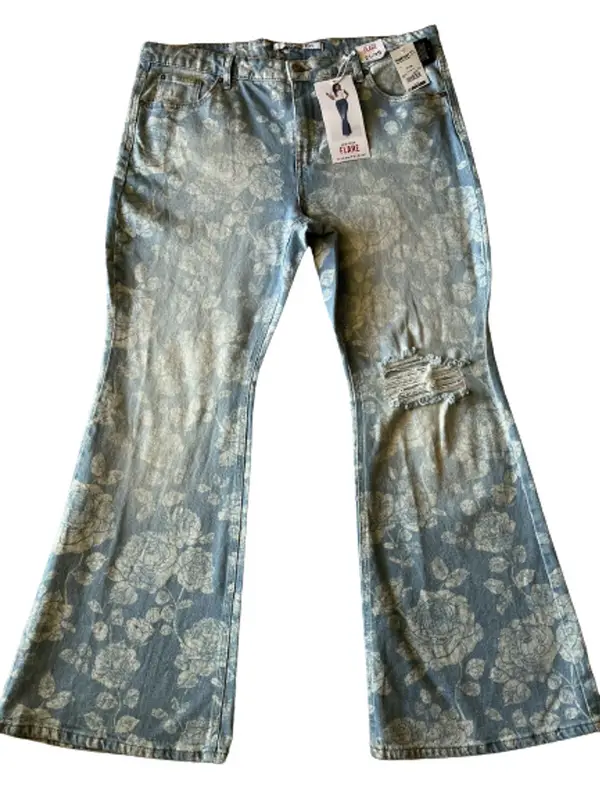 Celebrity Pink Blue Mid Rise Flare Jeans $21