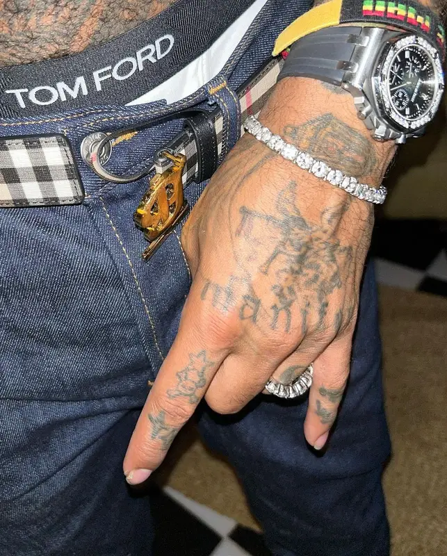 Swae Lee outfit in Burberry and Tom Ford, 2023