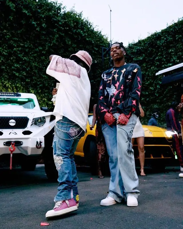 Lil Baby outfit in Acne Studios, Code, and Chrome Hearts, 2023