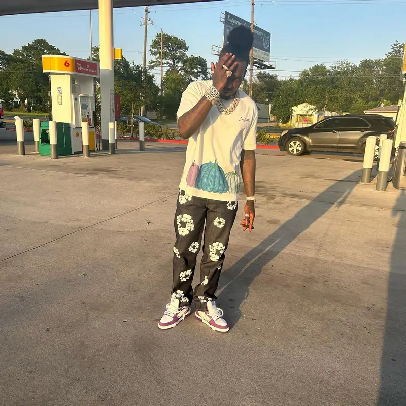 Sauce Walka outfit in Louis Vuitton, Levi’s, and Denim Tears, 2023