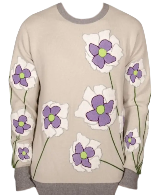 The Hideout Clothing Opium Poppy Flower Knit Sweater $85