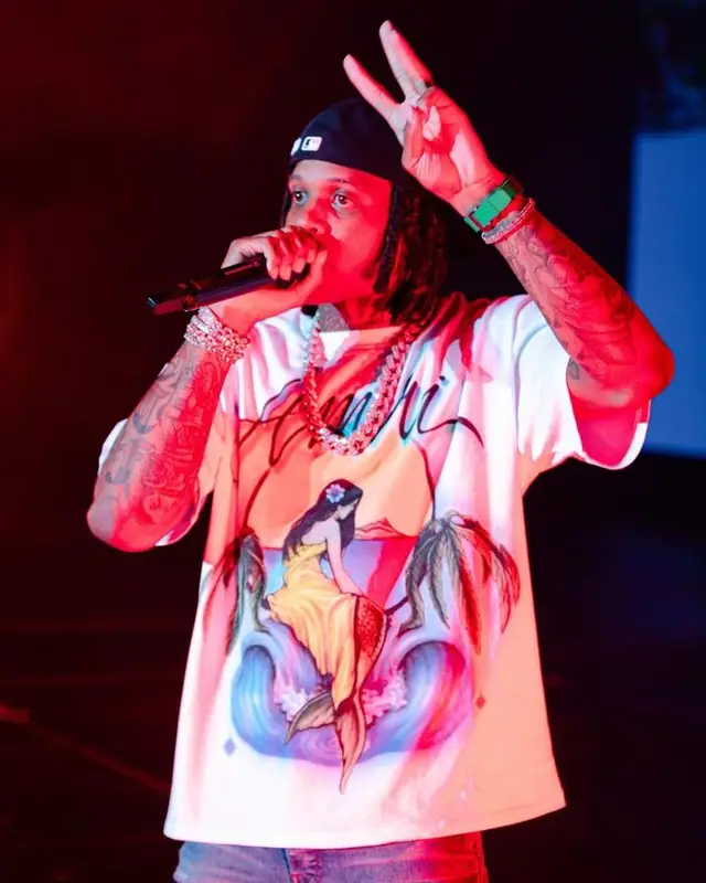 Lil Durk outfit in Amiri, Richard Mille, and New Era, 2023