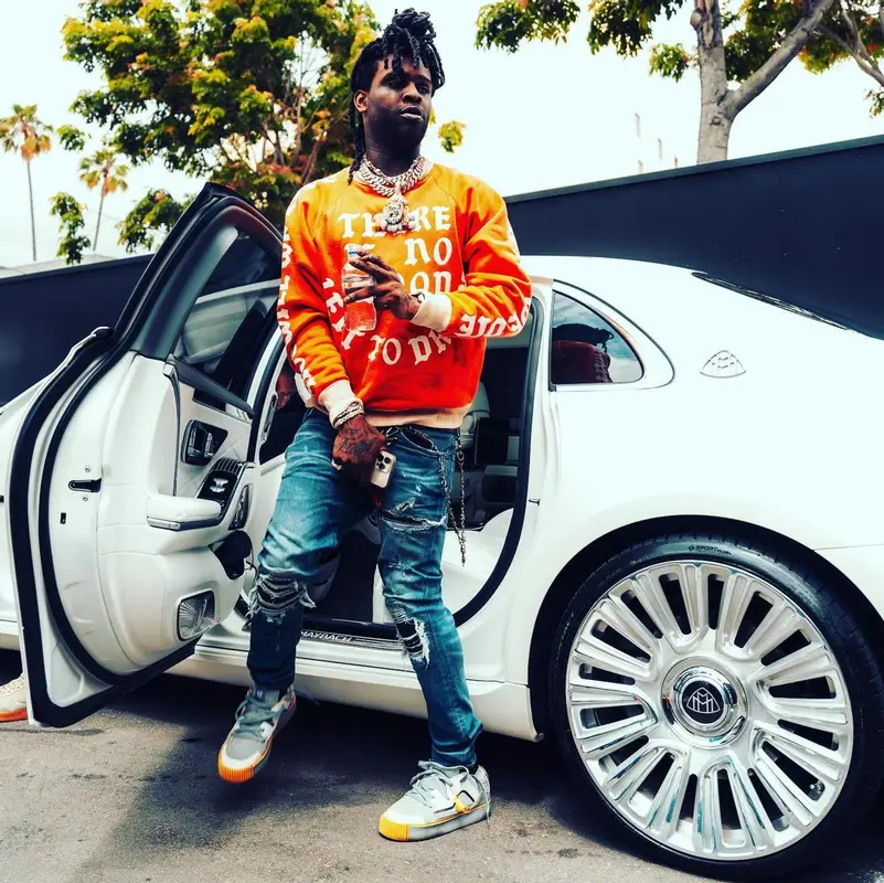 Chief Keef outfit in Saint Michael, Amiri, and MSCHF, 2023