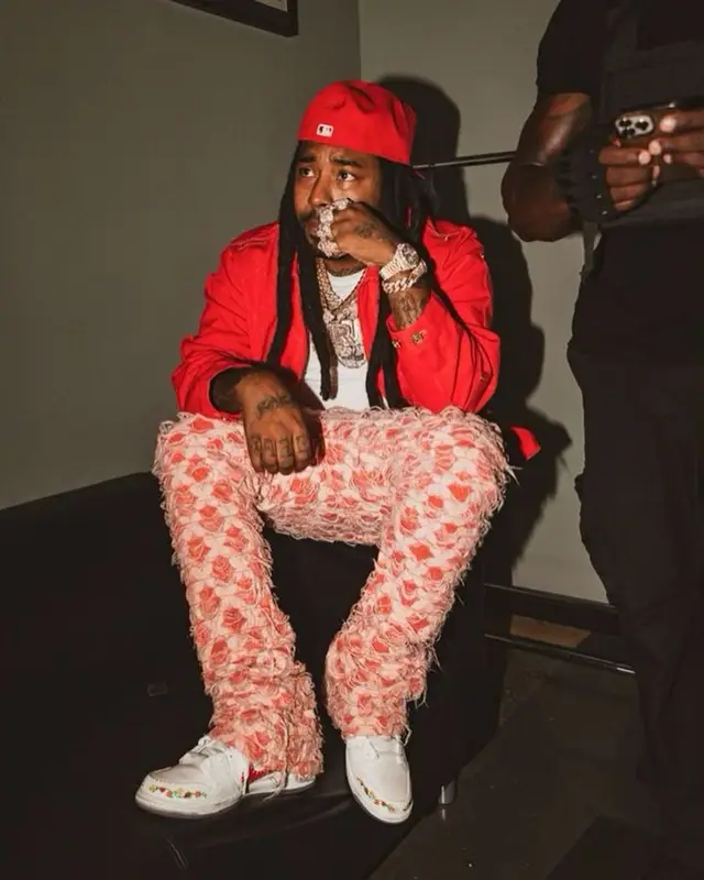Icewear Vezzo outfit in Advisory Board Crystals, Valabasas, and Versace, 2023