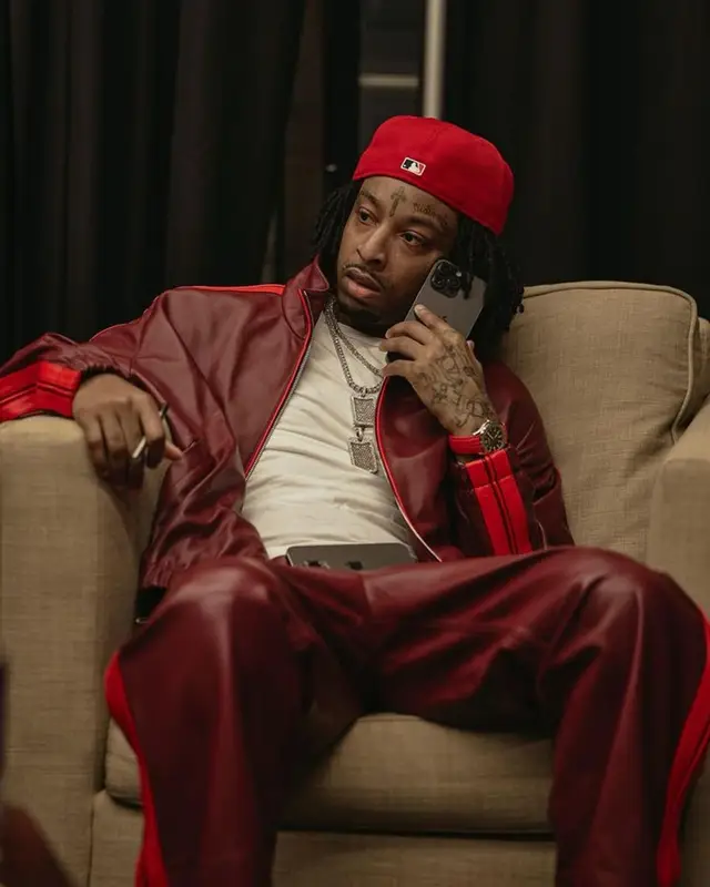 21 Savage outfit in Marni and Jordan, 2023