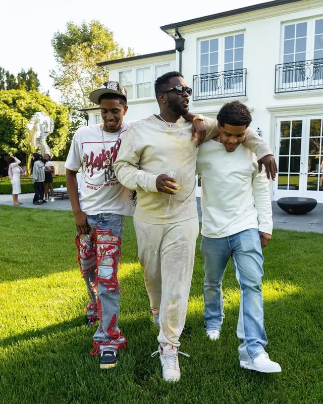 Justin Dior Combs outfit in Kapital, Gallery Dept., and Nike, 2023