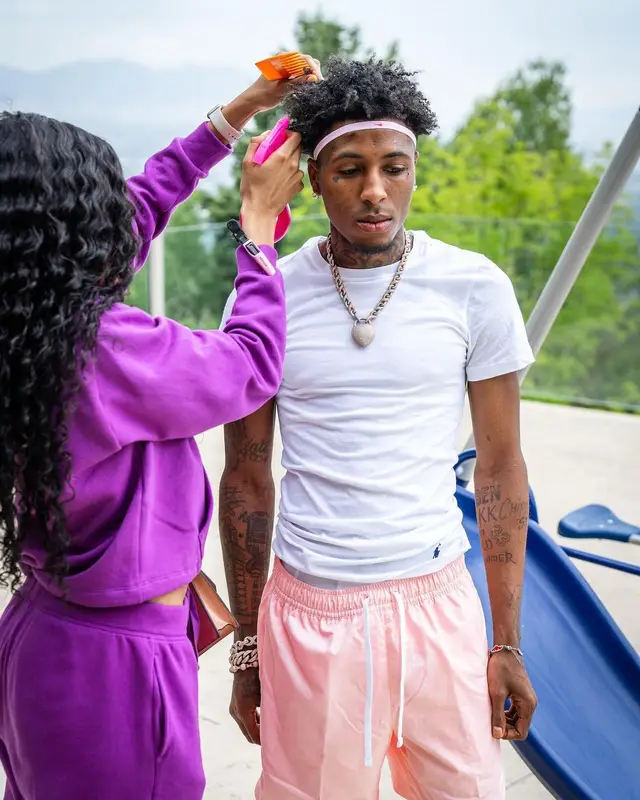 NBA YoungBoy outfit in Polo Ralph Lauren, Nike, and Amilli Atelier, 2023