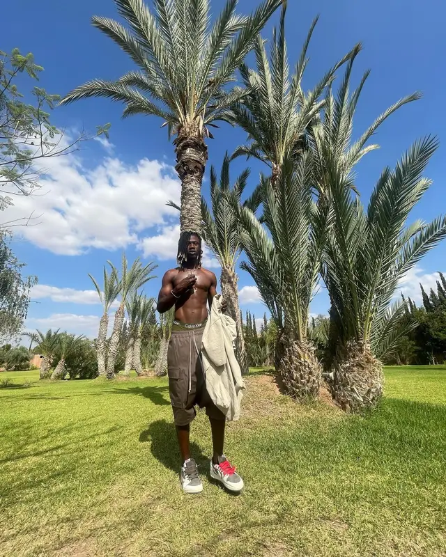 Eduardo Camavinga outfit in Jacquemus, Rick Owens, and Nike, 2023