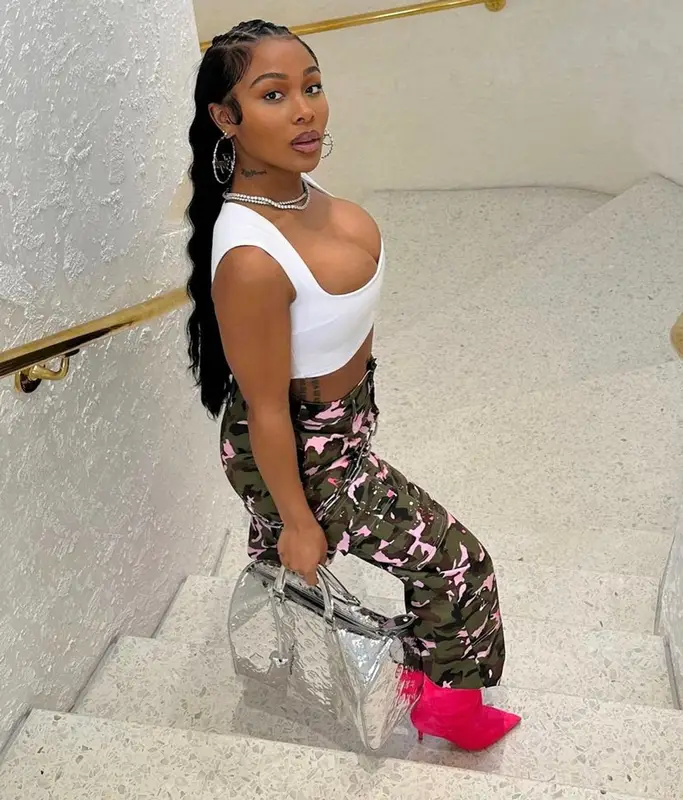 Jayda Wayda outfit in Danielle Guizio, Pretty Little Thing, and Louis Vuitton, 2023