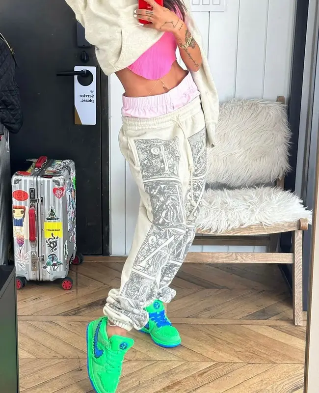 Mia Khalifa outfit in Denim Tears, Nike, and Saint Michael, 2023