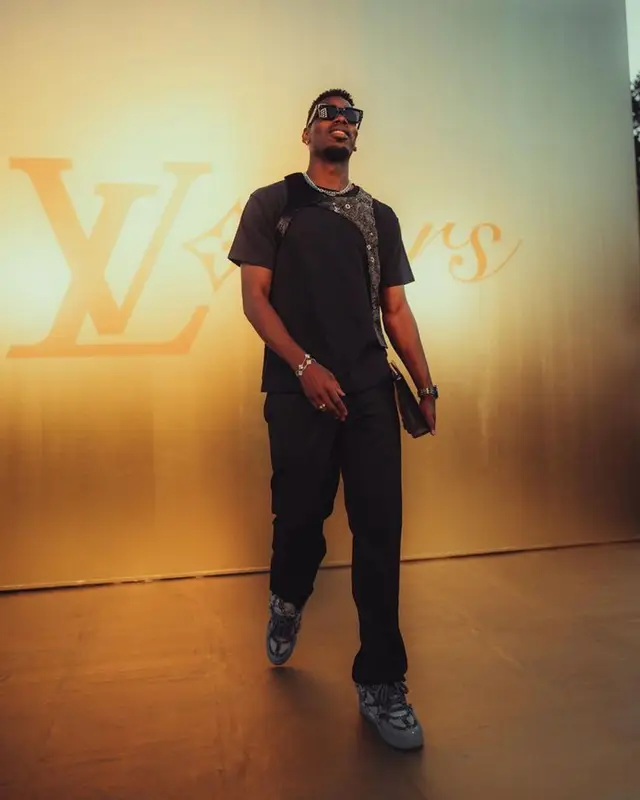 Paul Pogba outfit in Louis Vuitton, 2023