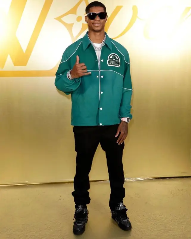 Marcus Rashford outfit in Louis Vuitton, 2023