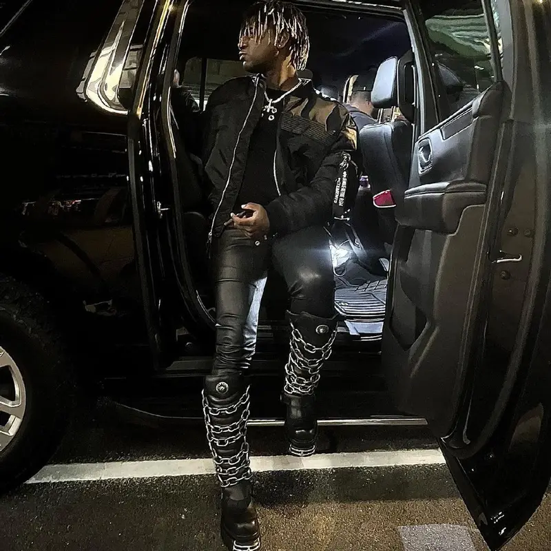Ken Carson outfit in Vetements, Rick Owens, and New Rock, 2023