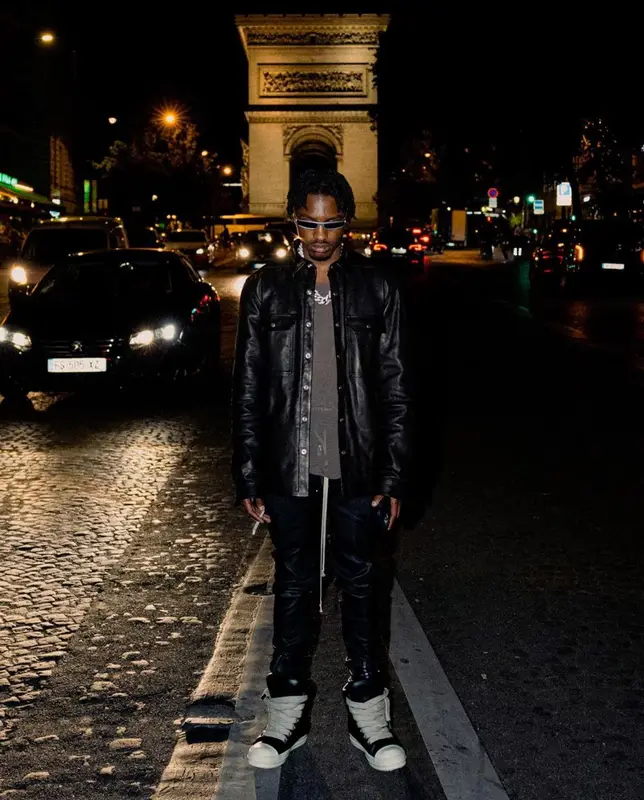 Lil Tjay outfit in Rick Owens, 2023