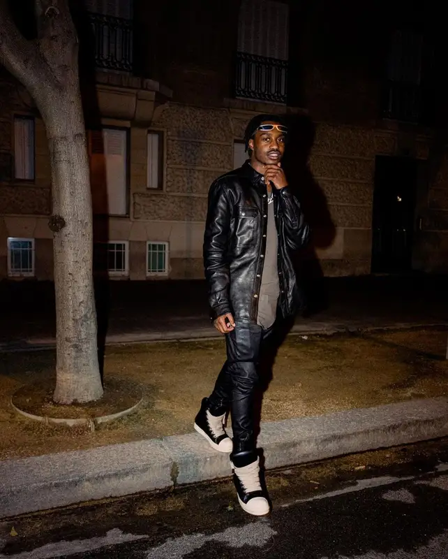 Lil Tjay outfit in Rick Owens, 2023