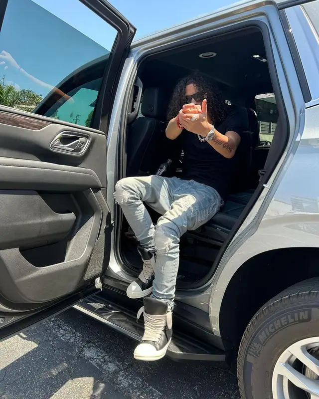 DD Osama outfit in Hanes, Amiri, and Rick Owens, 2023