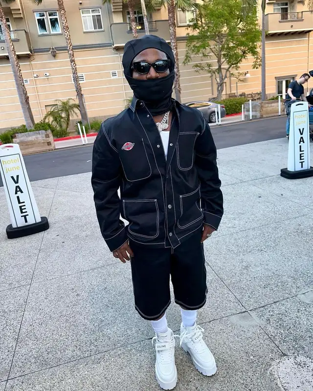 Jacquees outfit in Heron Preston and Celine, 2023