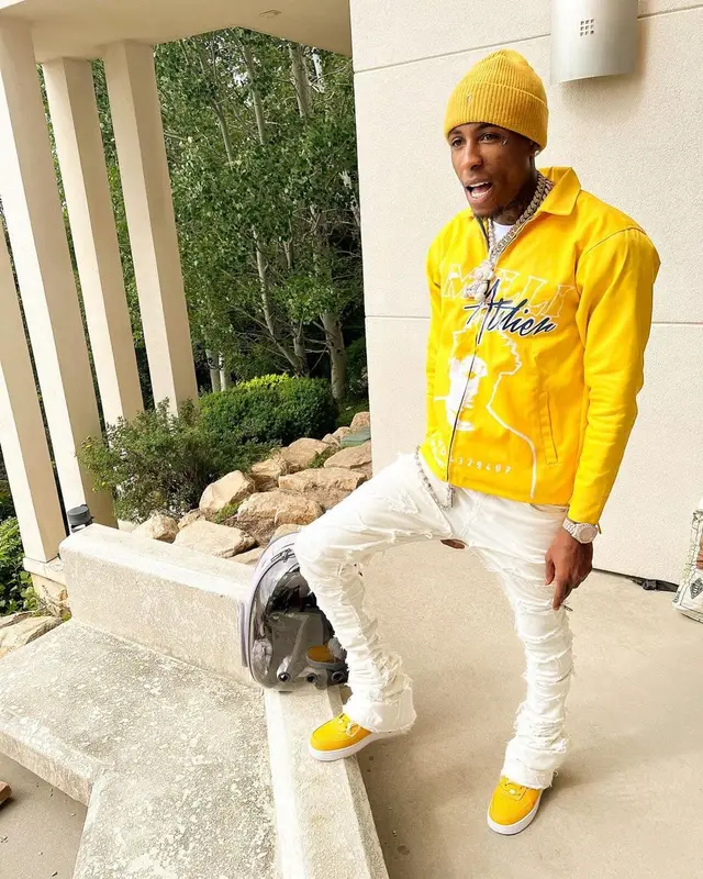 NBA YoungBoy outfit in Amilli Atelier, Polo Ralph Lauren, and Nike, 2023