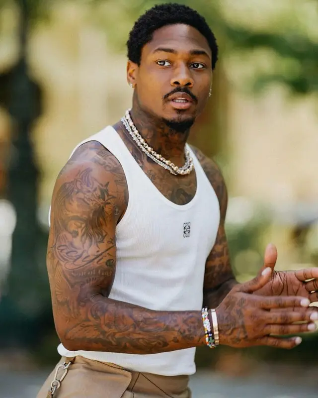 Stefon Diggs outfit in Loewe, 2023