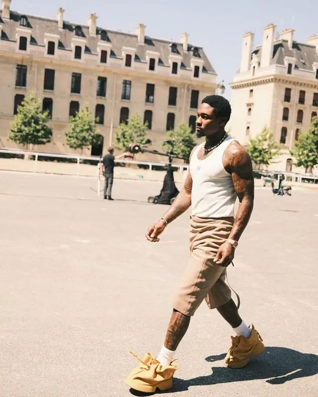 Stefon Diggs outfit in Loewe, 2023