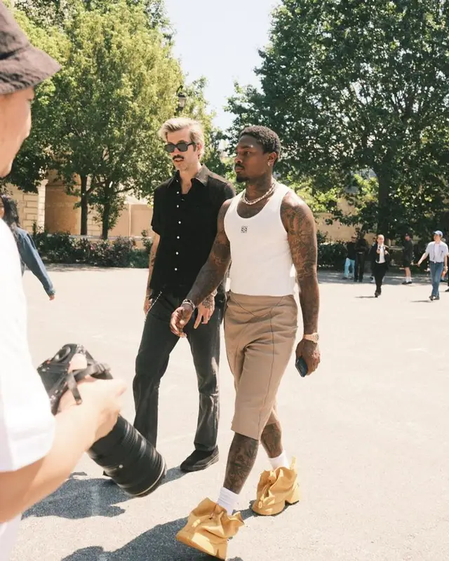 Stefon Diggs outfit in Loewe, 2023