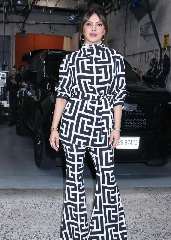 Priyanka Chopra outfit in Balmain and Valentino, 2023