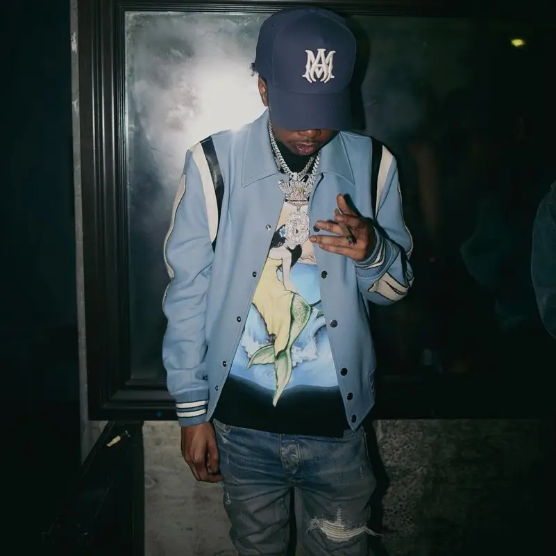 Lil Poppa outfit in Amiri, 2023