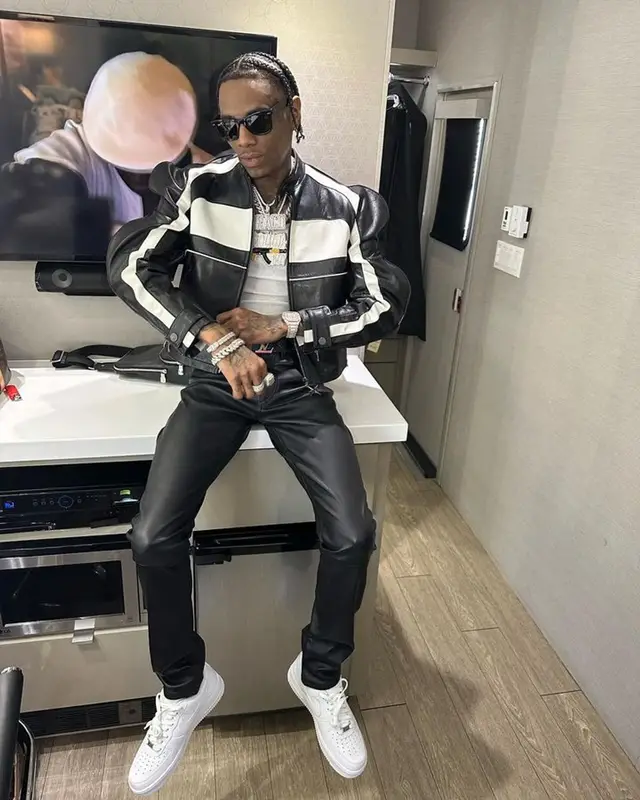 Soulja Boy outfit in Annakiki, Ray-Ban, and Louis Vuitton, 2023