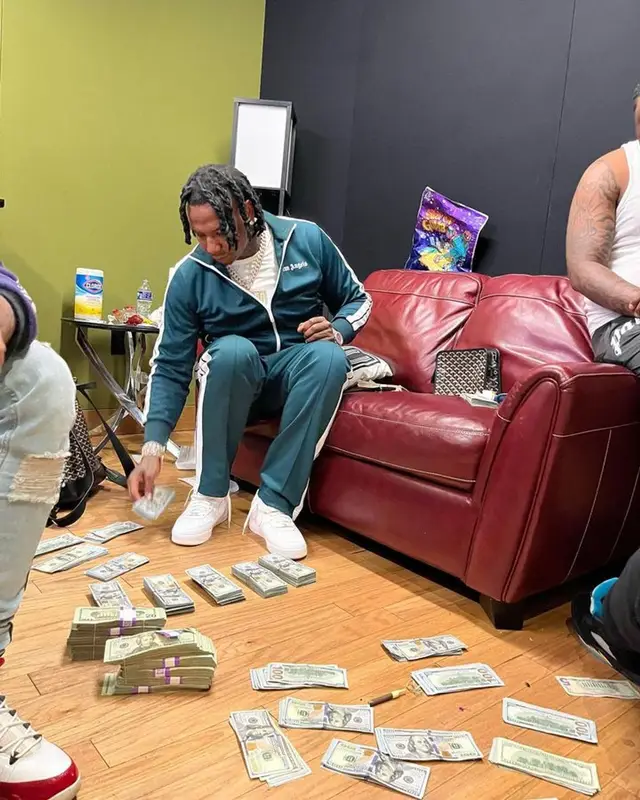 Moneybagg Yo outfit in Palm Angels and Nike, 2023
