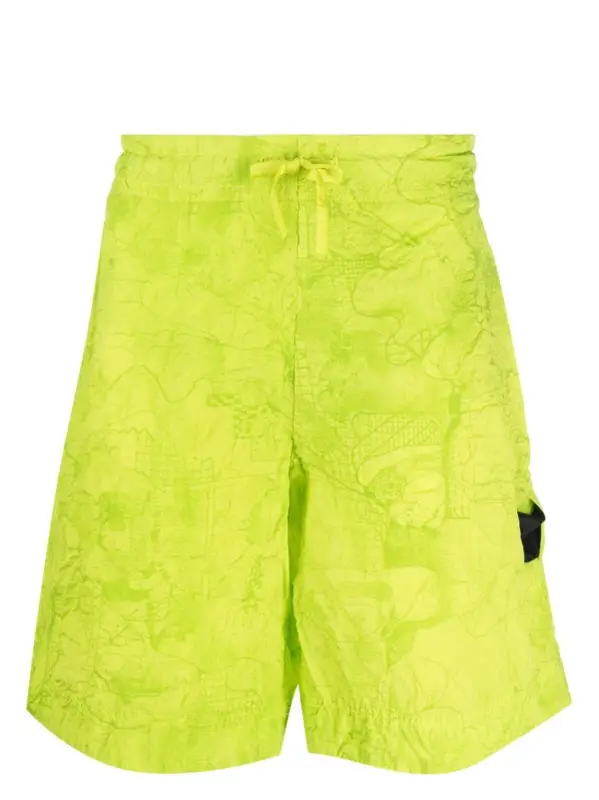 Stone Island Compass-patch Drawstring Swim Shorts In Green $398
