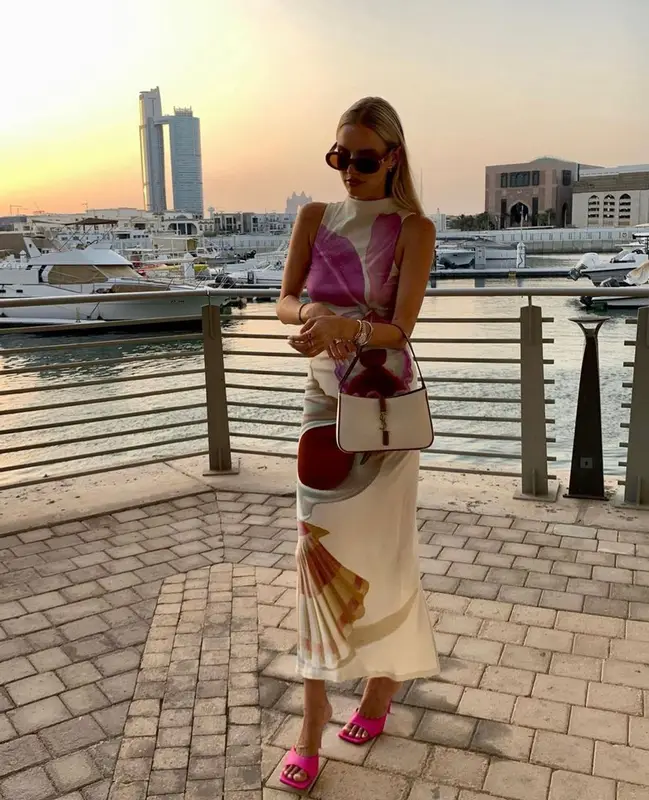 Leonie Hanne outfit in Saint Laurent, Celine, and Loewe, 2023