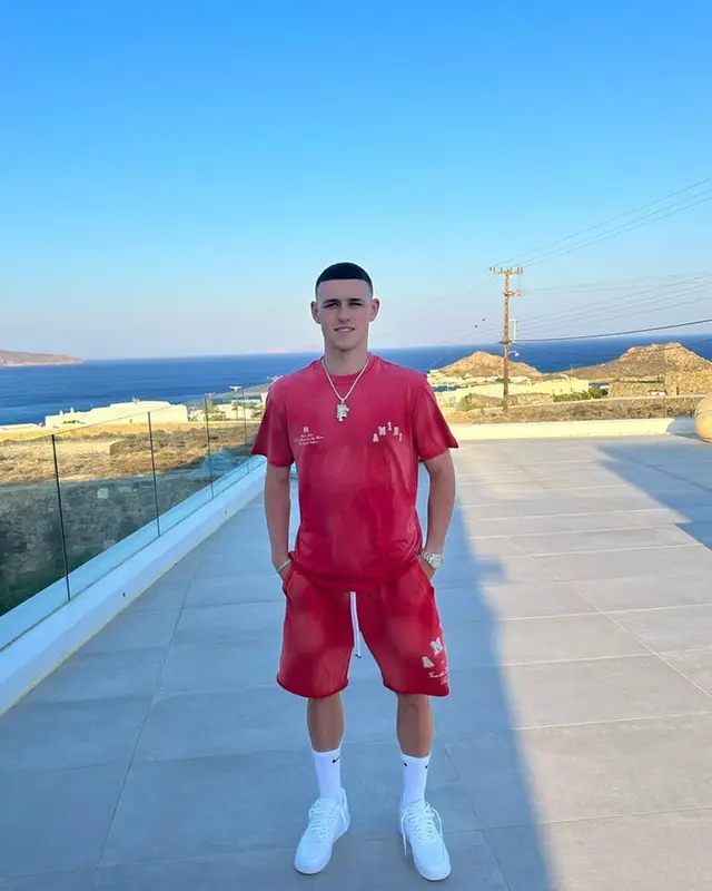 Phil Foden outfit in Amiri and Nike, 2023