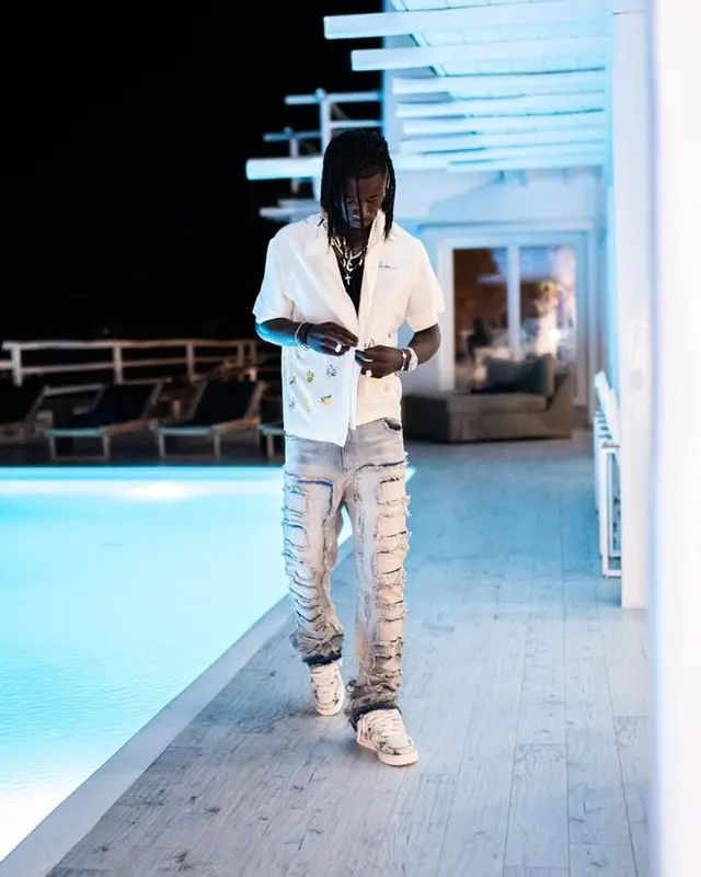 Eduardo Camavinga outfit in Casablanca, Guapi, and Dedicated, 2023