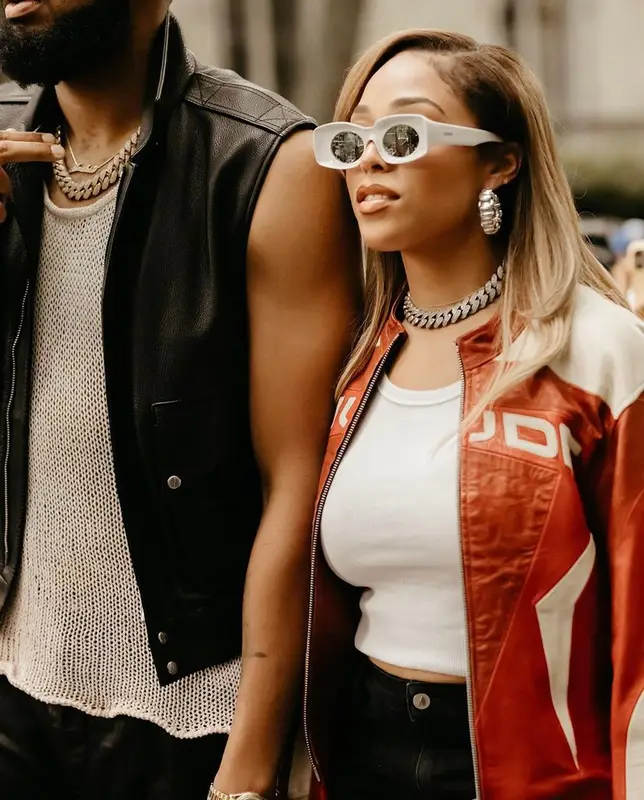 Jordyn Woods outfit in Rhude, Bottega Veneta, and Loewe, 2023