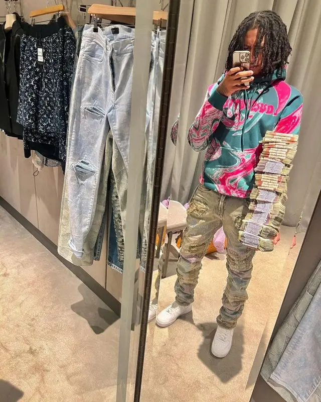 Digga D outfit in Louis Vuitton, Who Decides War, and Nike, 2023