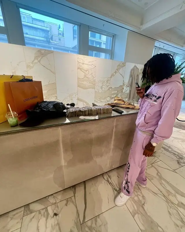 Digga D outfit in Spider Worldwide and Nike, 2023