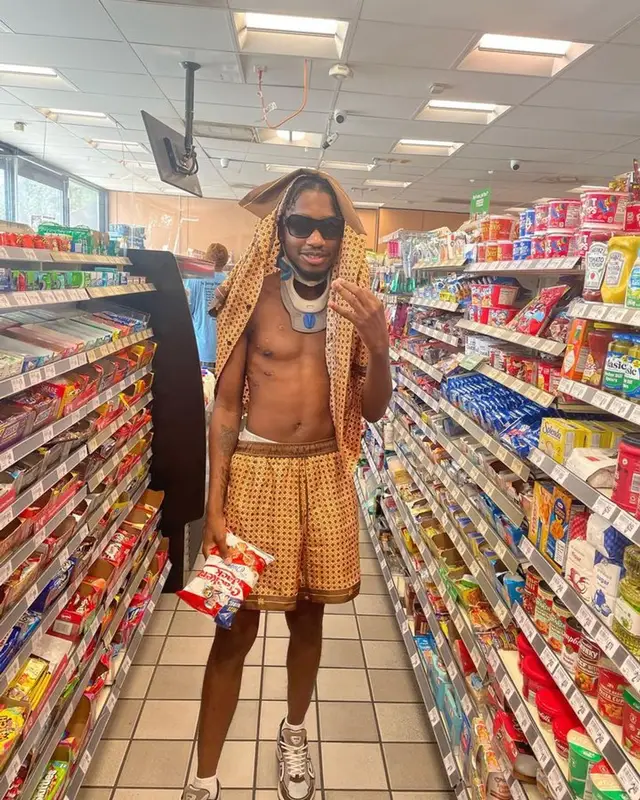 Lil Tjay outfit in Amiri and Dior, 2023