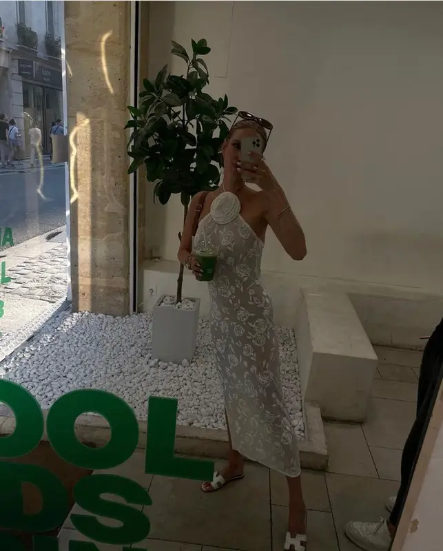 Leonie Hanne outfit in Saint Laurent, Celine, and Magda Butrym, 2023