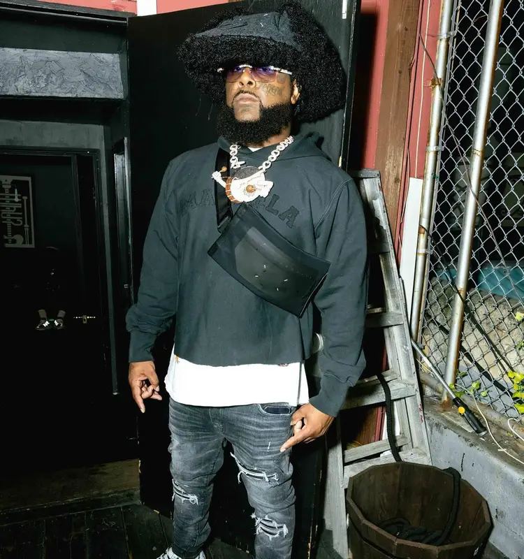 03 Greedo outfit in Amiri and Maison Margiela, 2023