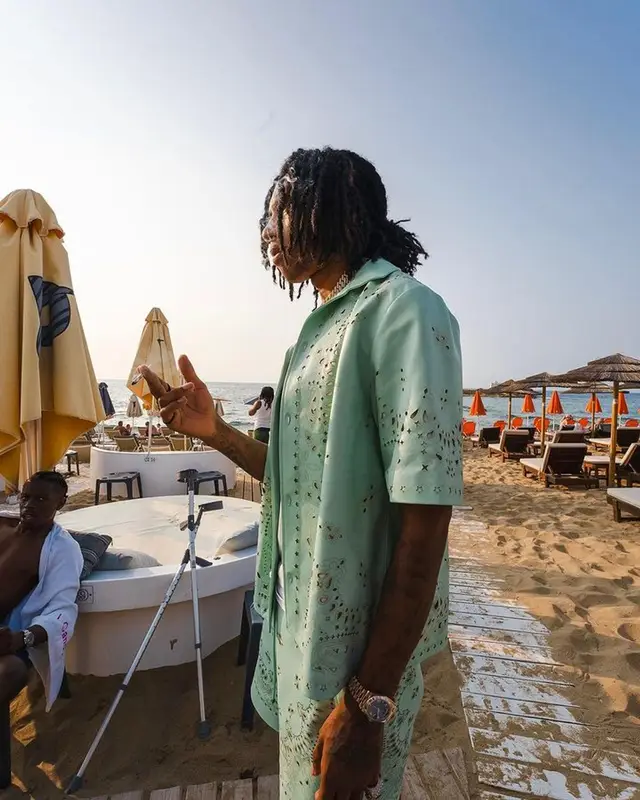 Digga D outfit in Amiri and Nike, 2023