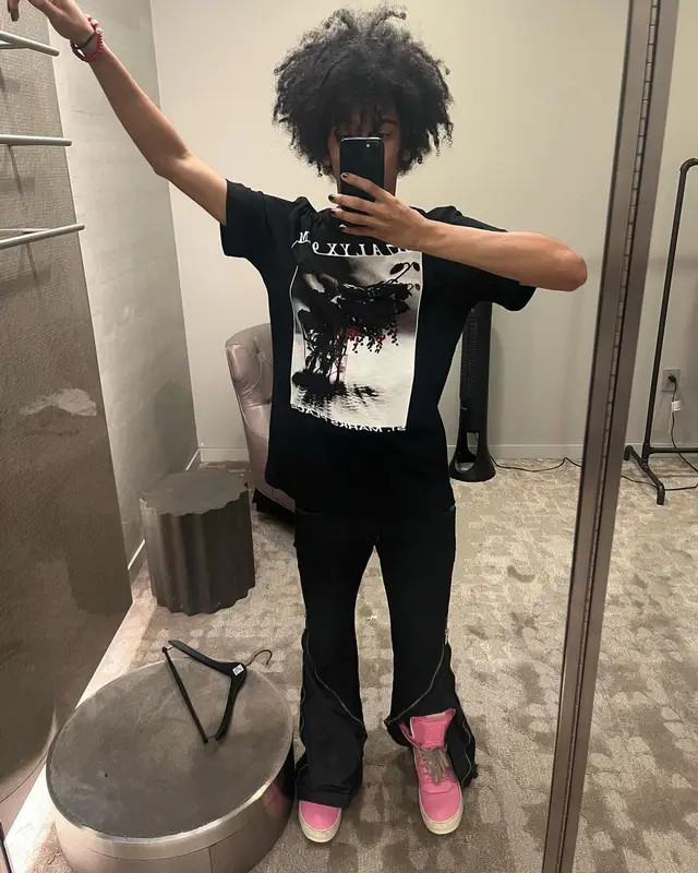 Jaydes outfit in Alyx and Rick Owens, 2023