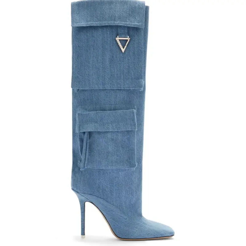 The Attico Sienna Washed Denim Boot $1756