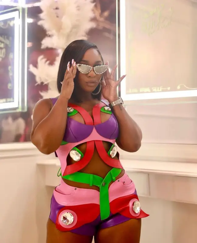 Reginae Carter outfit in Area, Dior, and Fendi, 2023
