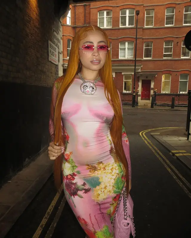 Ice Spice outfit in Jean Paul Gaultier, Chanel, and Gucci, 2023