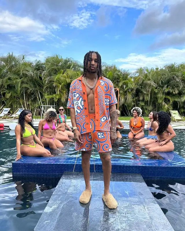 DDG outfit in Rhude and Marni, 2023